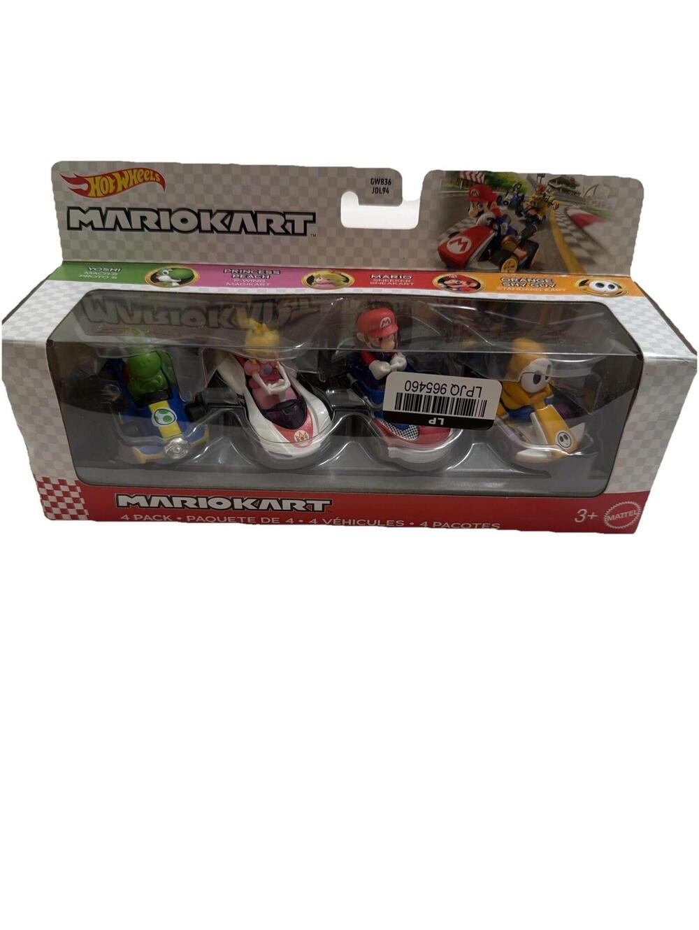Hot Wheels Mario Kart 4 Pack 1/64 Go Kart - Multi-Color (HDB23)